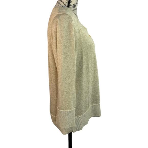 Nue Options Women's Medium Sweater Button Down Gold Sequins Long Sleeve NEW - Picture 6 of 14